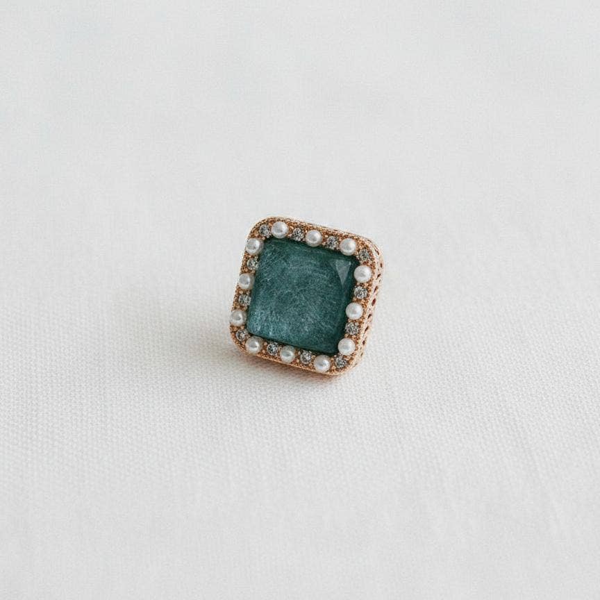 Blue Geometric Stud Earrings