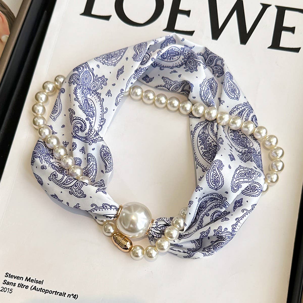 Pearl Magnetic Scarf Necklace