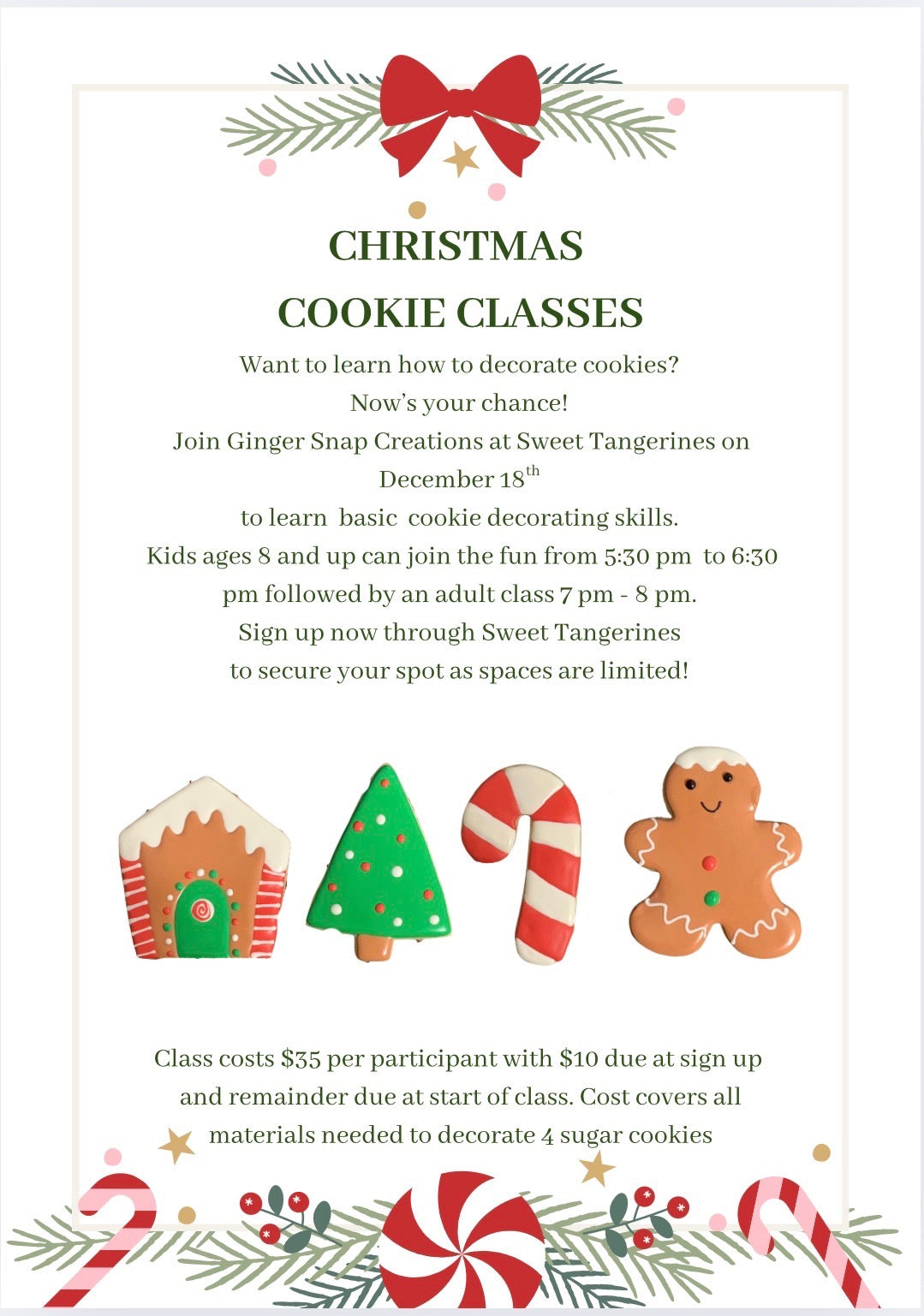 Cookie Class-Third Thursday Dec 18th