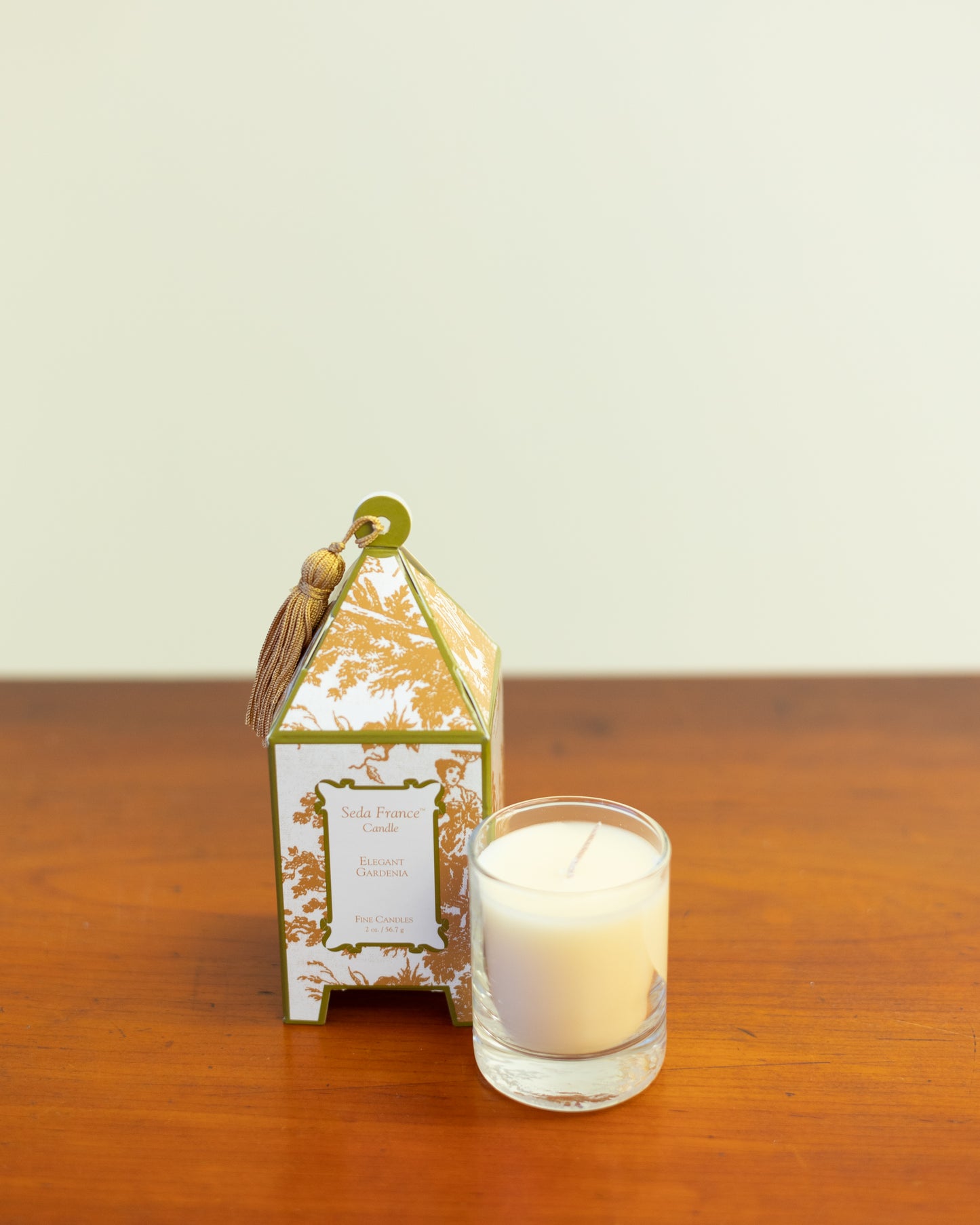 Elegant Gardenia Toile Mini Candle