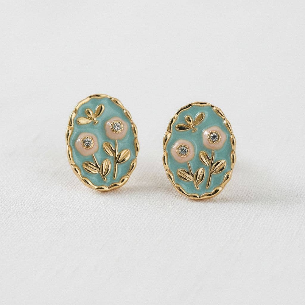 Floral Enamel Earrings