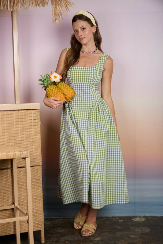 Basque Midi Dress