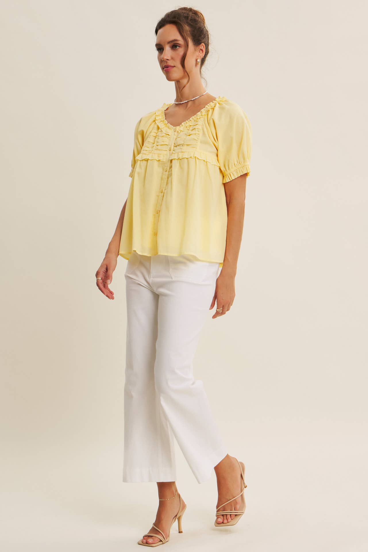 Delicate Ruffle Cotton Blouse