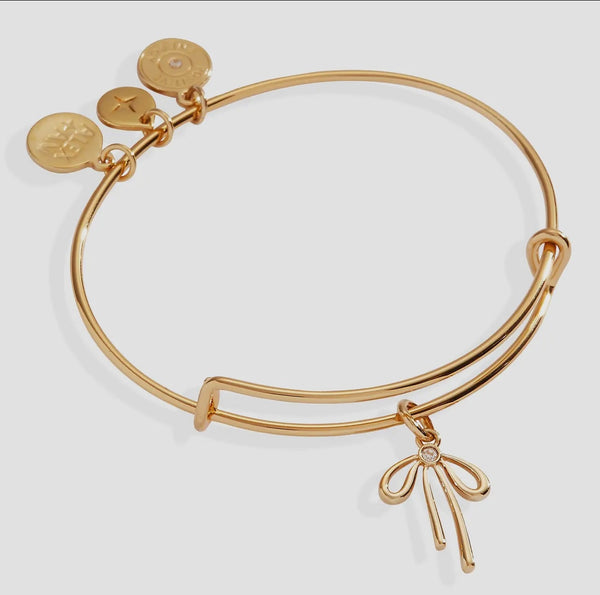 Bow charm bangle inspirational bracelet jewelry