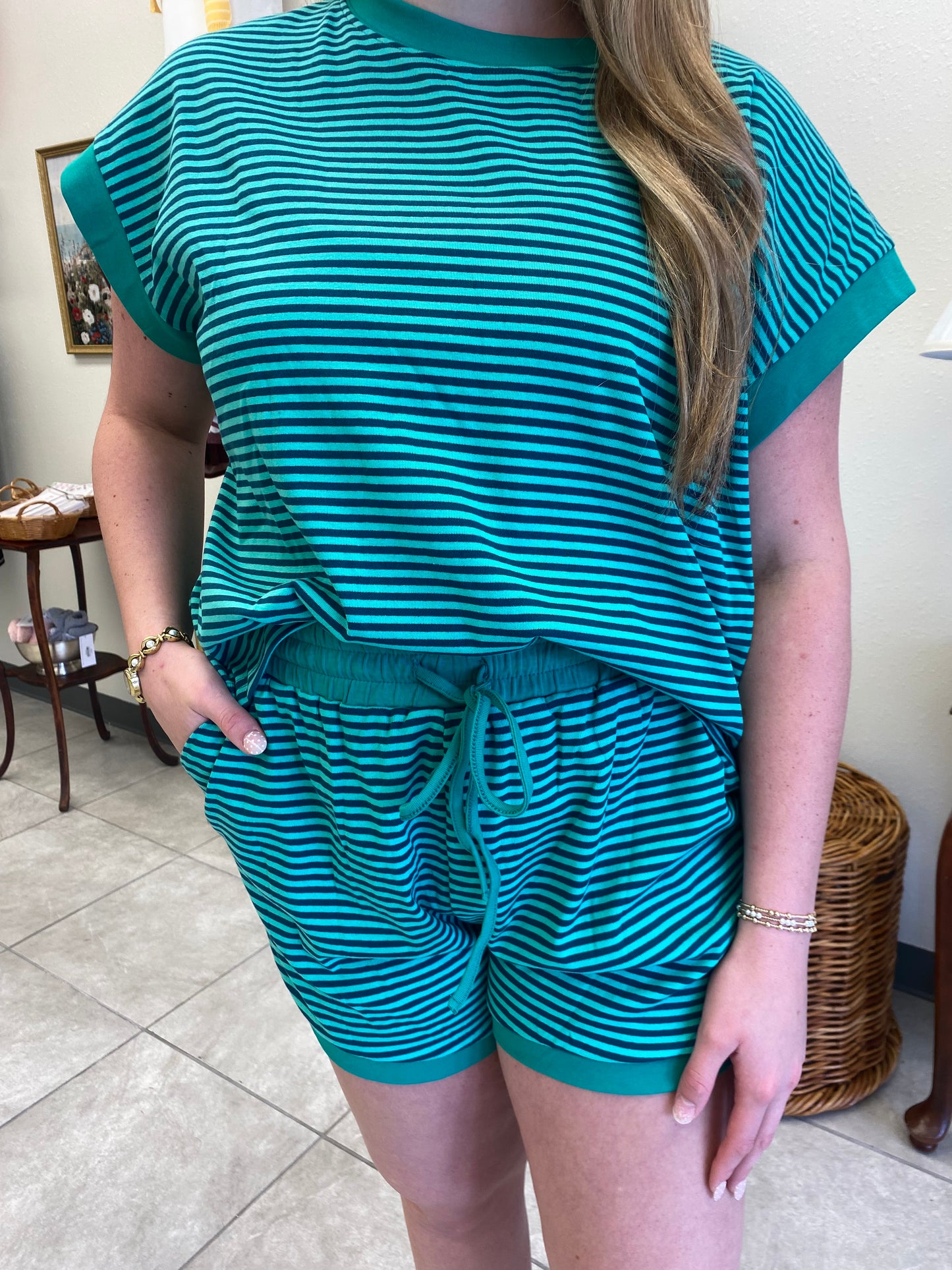 Striped Knit Shorts