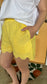Yellow Eyelet Shorts