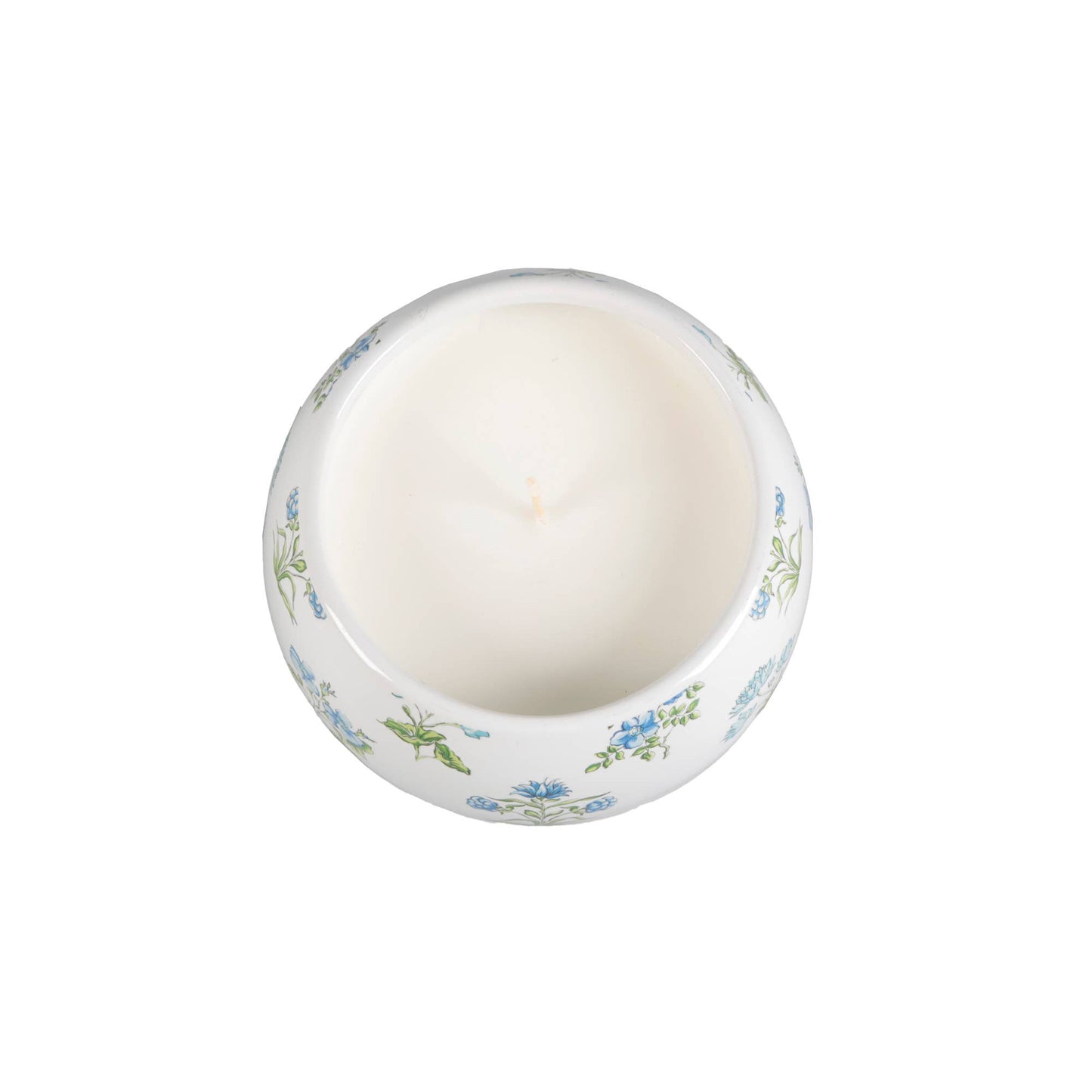 Ceramic Blue Floral Candle – Garden Terrace