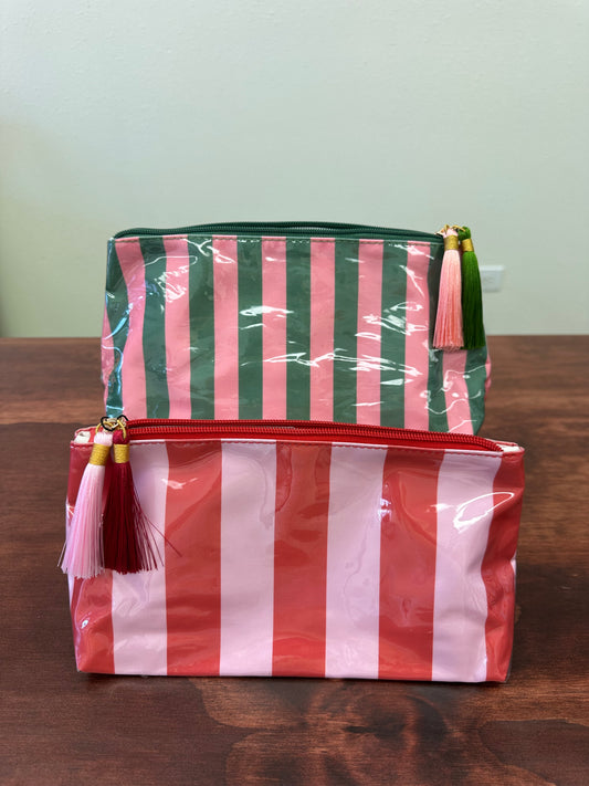 Color-Block Stripe Makeup Bag
