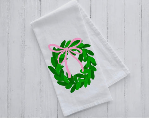 Spring Wreath Kitchen Towel