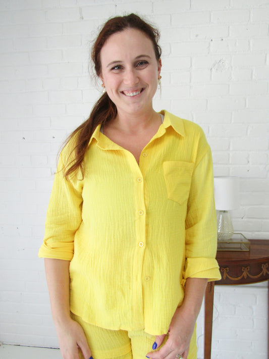 Yellow Gauze Top