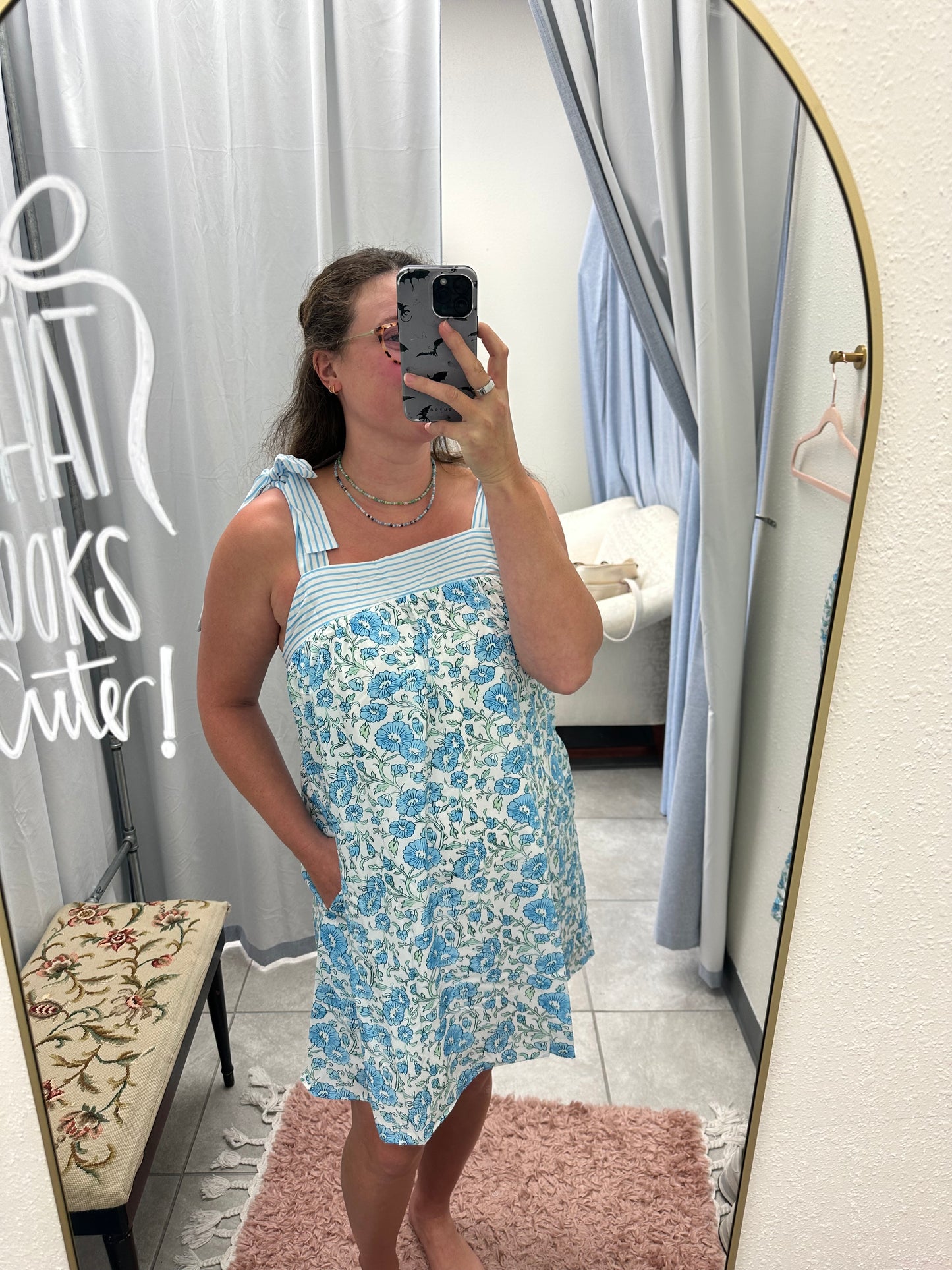 Blue Floral Mini Dress