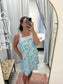 Blue Floral Mini Dress