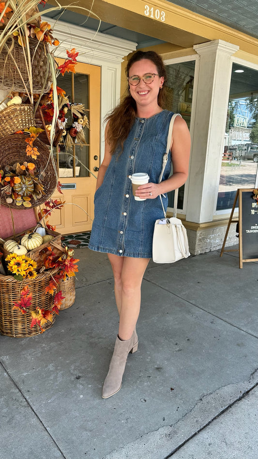 Button Up Denim Dress