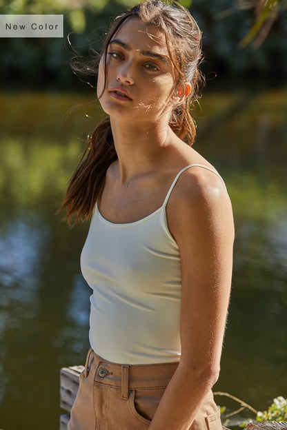 cream layering tank top
