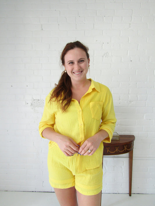 Yellow Gauze Top
