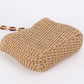 Straw Bag with Tortoise Chain