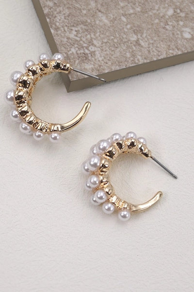 Double Row Pearl Hoop