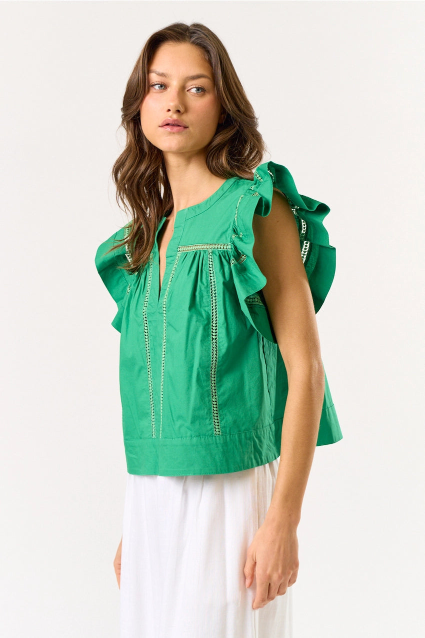 Flare Ruffle Sleeve Top