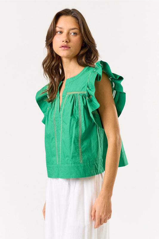 Flare Ruffle Sleeve Top