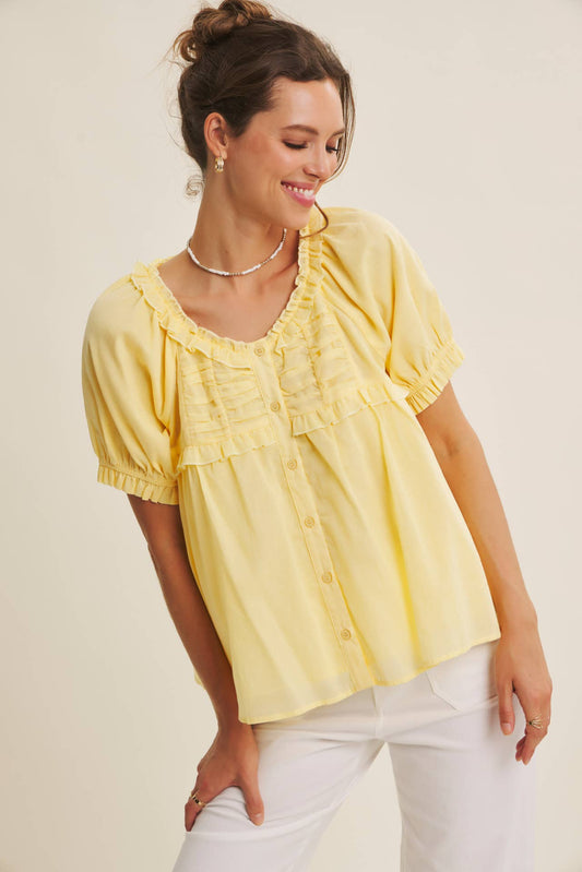 Delicate Ruffle Cotton Blouse