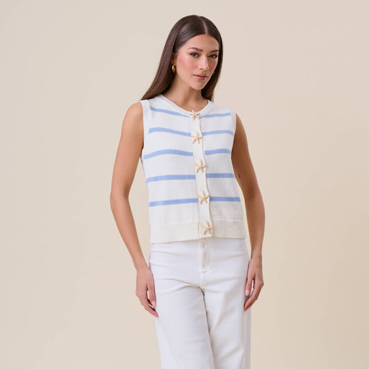 Starfish striped knit vest