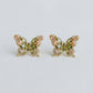 Olive Butterfly Studs