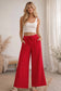 Red Relaxed Polka Dot Wide Leg Pants