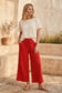 Red Relaxed Polka Dot Wide Leg Pants