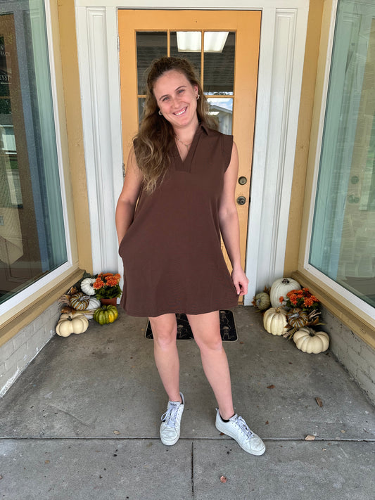 Collar Mini Dress