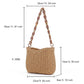 Straw Bag with Tortoise Chain