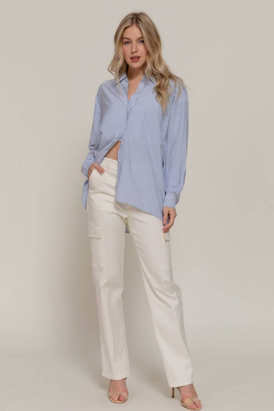 Long Sleeve Oversized Stripe Shirt