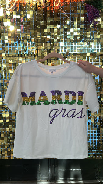 Mardi Gras Sequin Tee