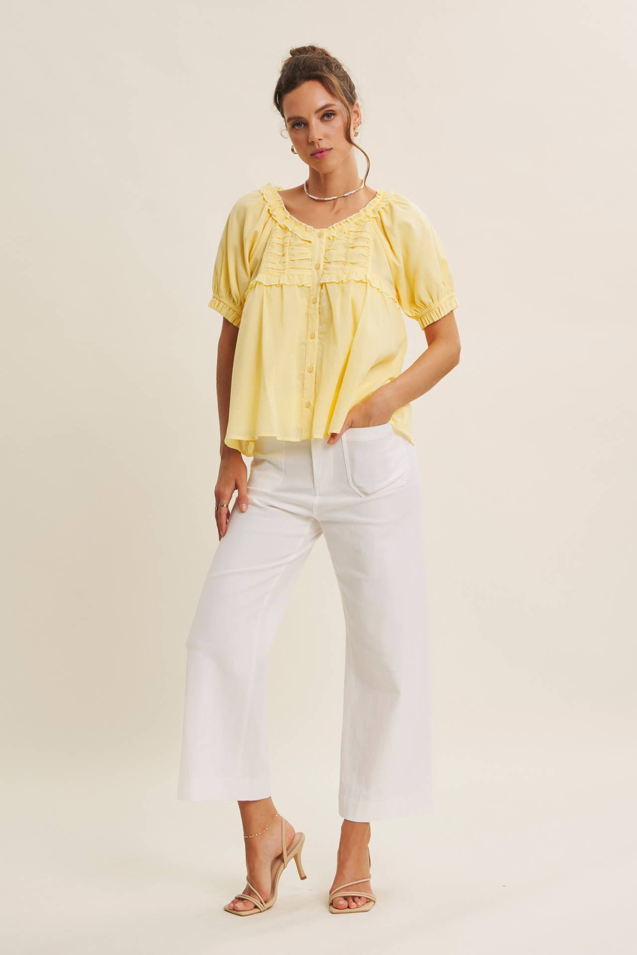 Delicate Ruffle Cotton Blouse