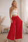 Red Relaxed Polka Dot Wide Leg Pants