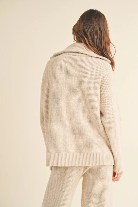Waffle Pattern Half Zip