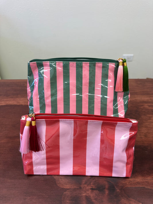 Color-Block Stripe Makeup Bag