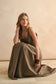 Stitch Front Pleated Dress