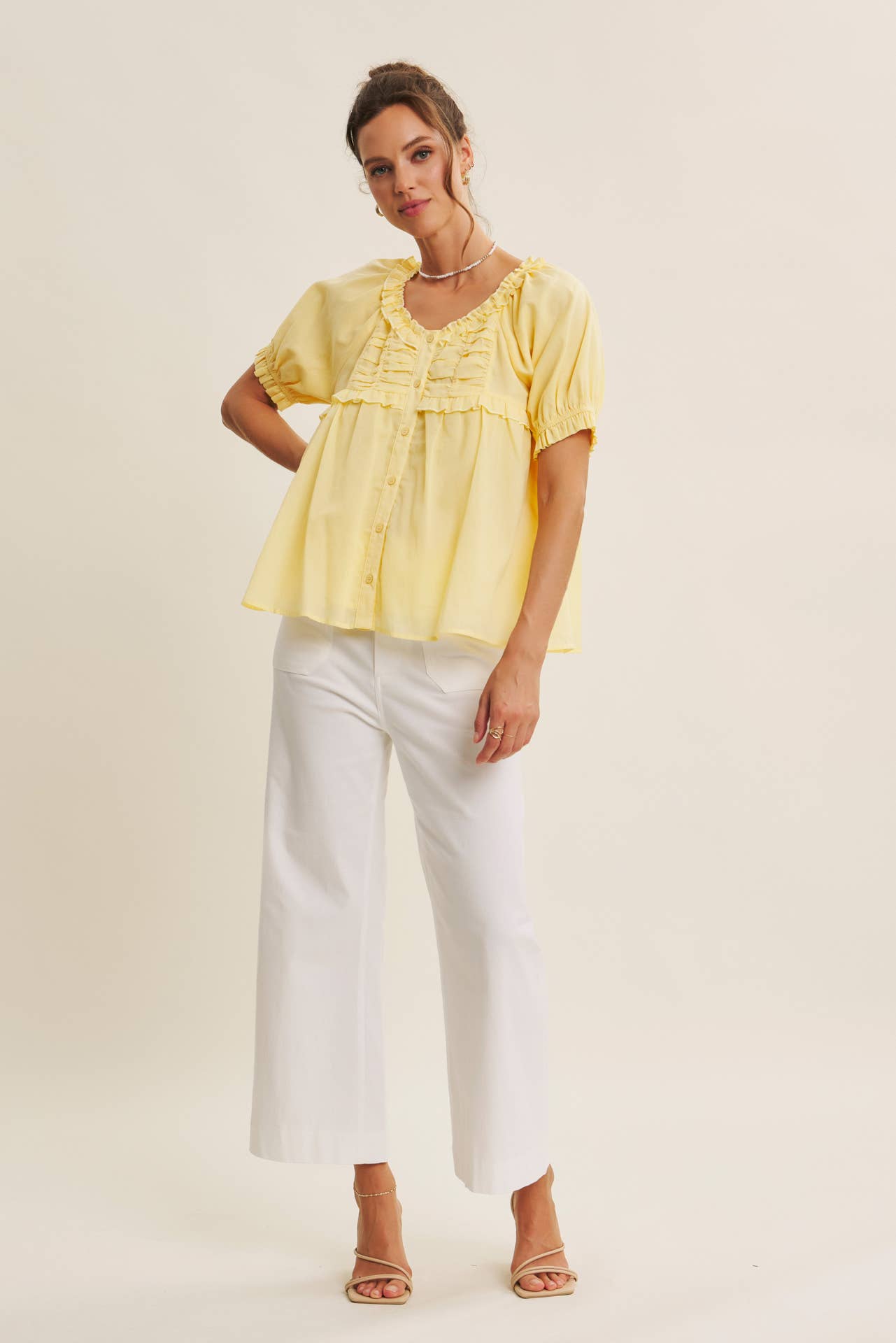 Delicate Ruffle Cotton Blouse