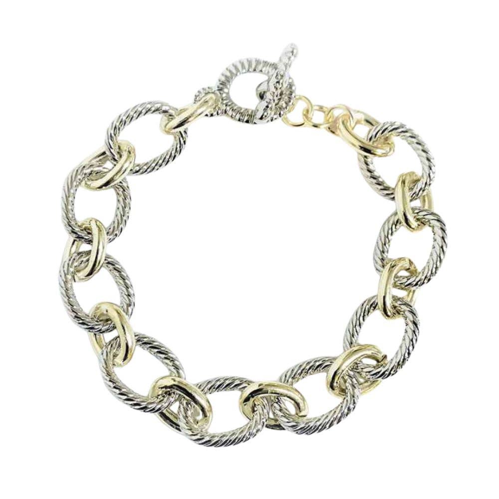 Mixed Metal Toggle Bracelet