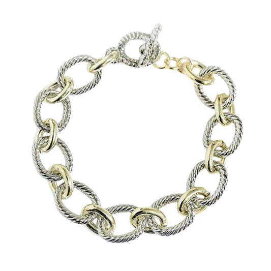 Mixed Metal Toggle Bracelet