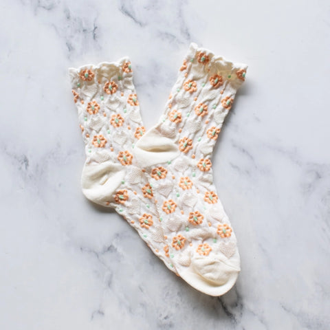 Floral Heart Casual Socks