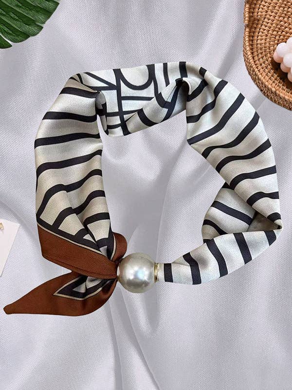 Stripe Pearl Magnetic Scarf