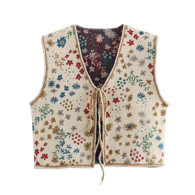 Cottage Core Cardigan Vest