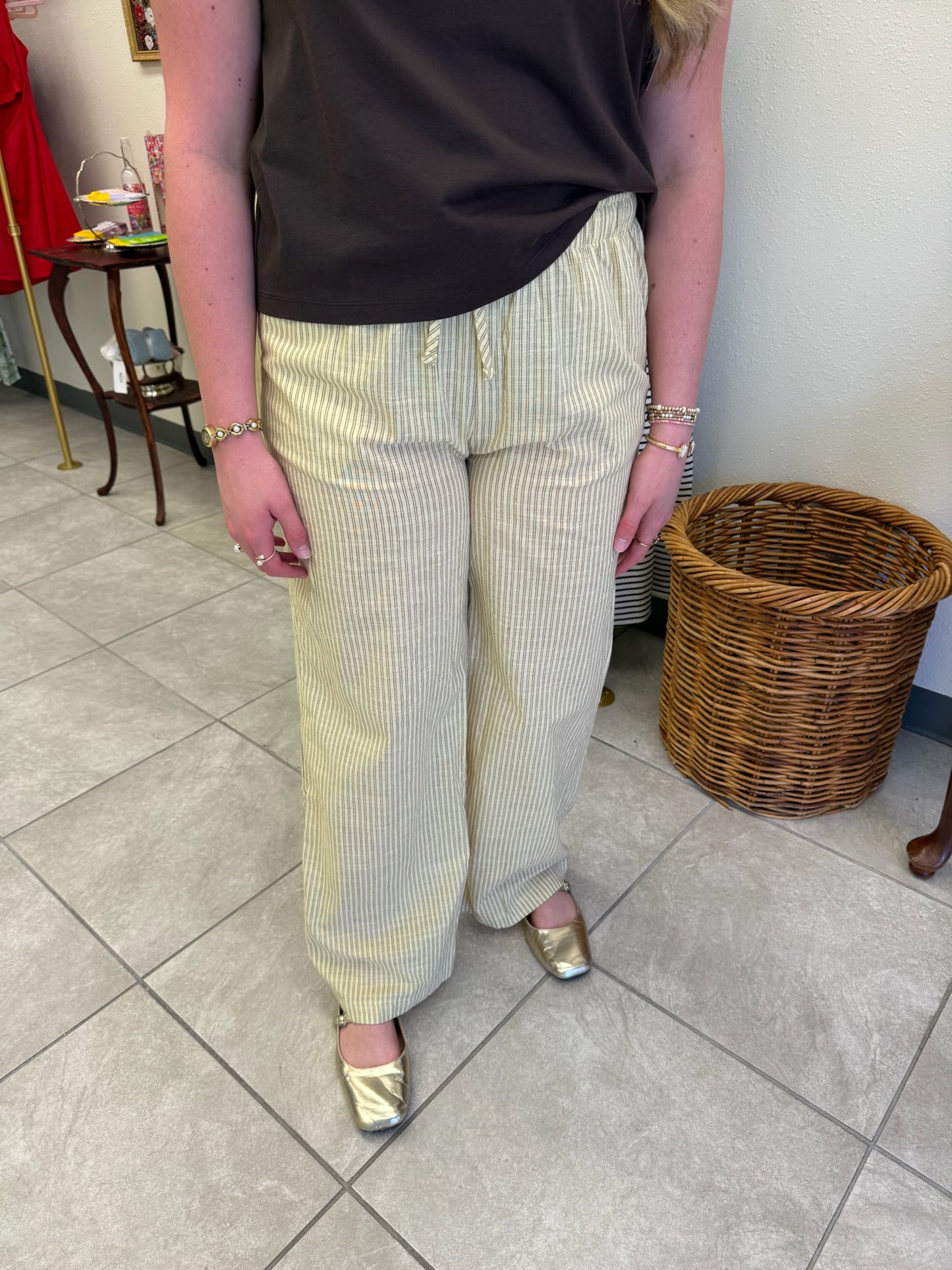 Stripe Gauze Pants