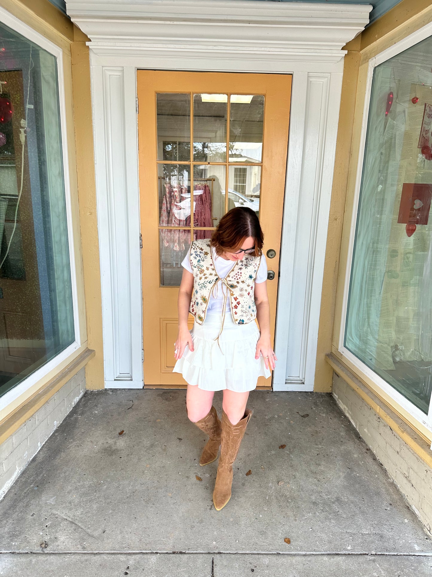 Cottage Core Cardigan Vest