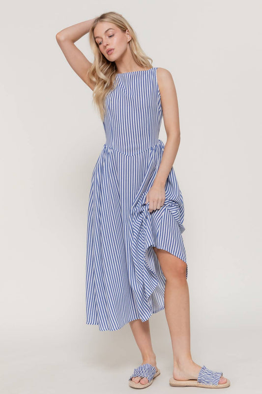 Blue Stripe Linen Dress