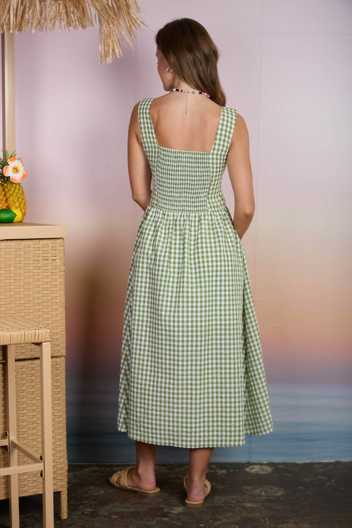 Basque Midi Dress