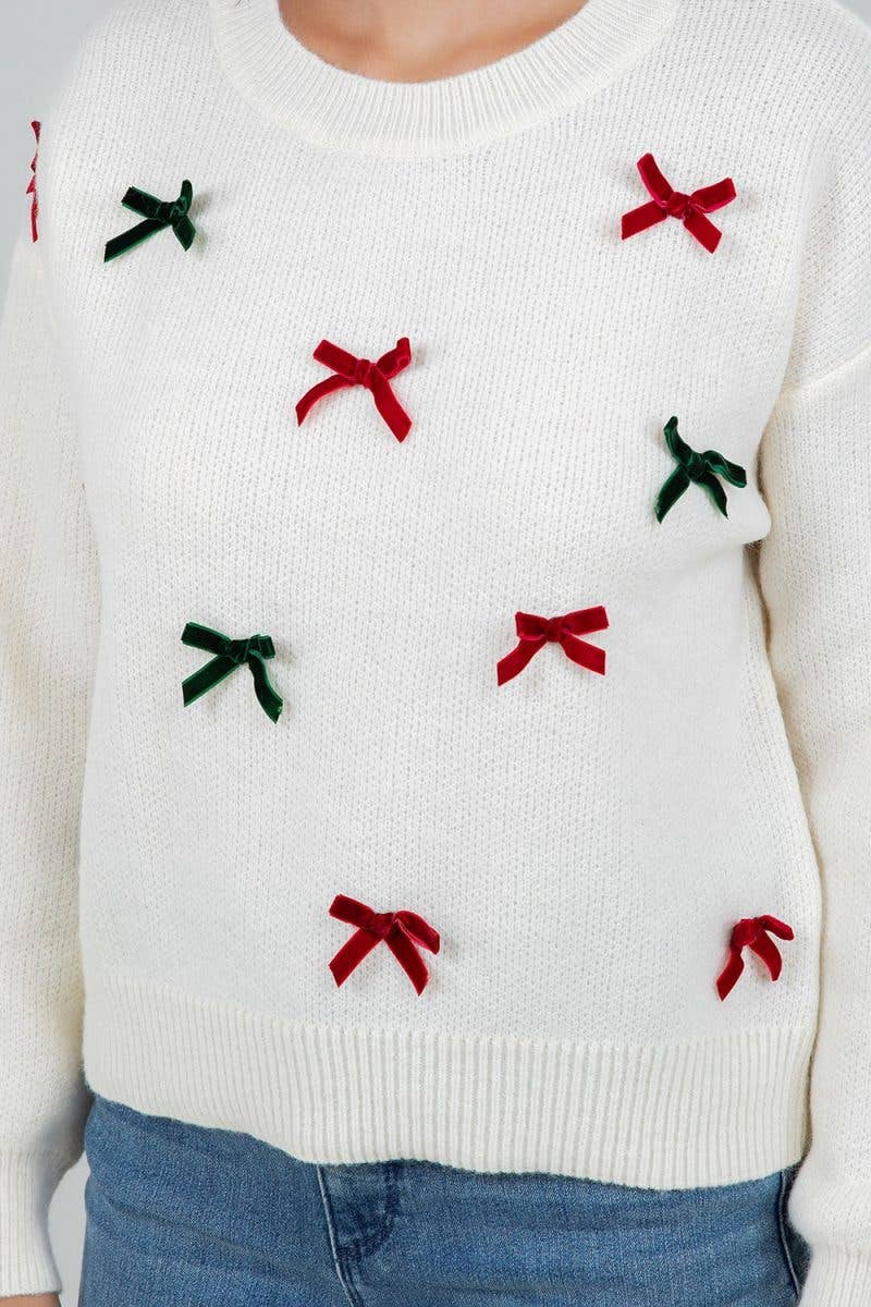 Velvet Bow Sweater
