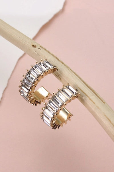 Baguette Rhinestone Hoop