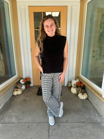 Plaid Wide Leg Pants